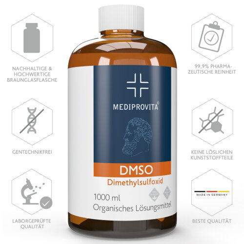 DMSO 1000 ml Dimethylsulfoxid 99,9% Reinheit in Braunglas Flasche